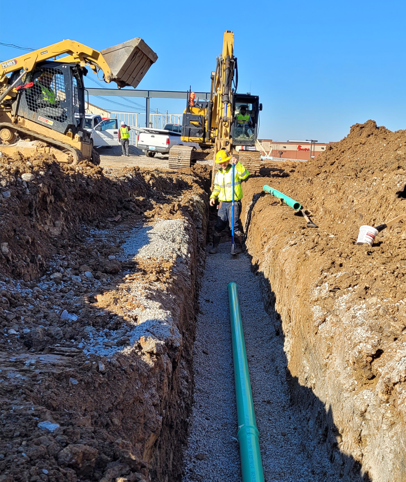 drainage pipe installation